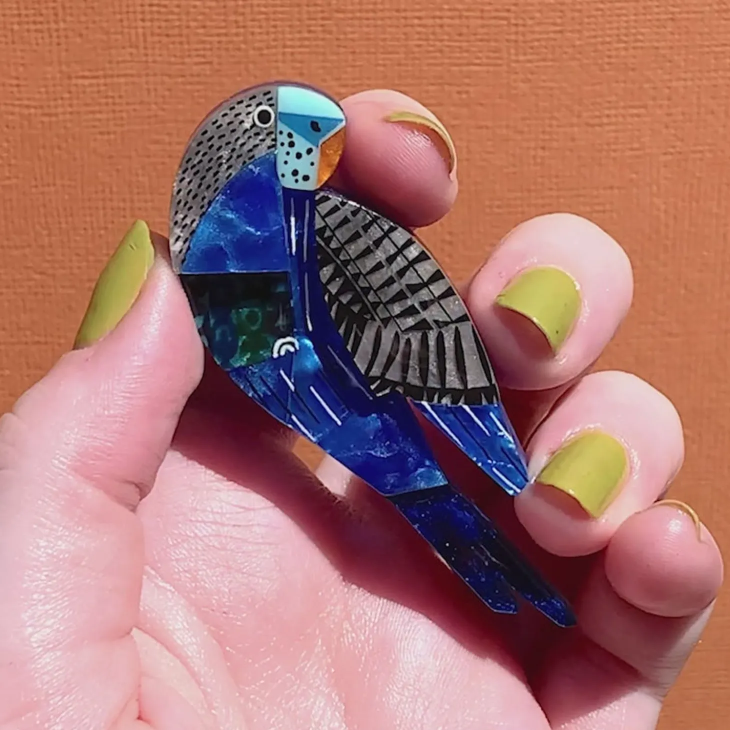 A Budgie Named Chirp Brooch