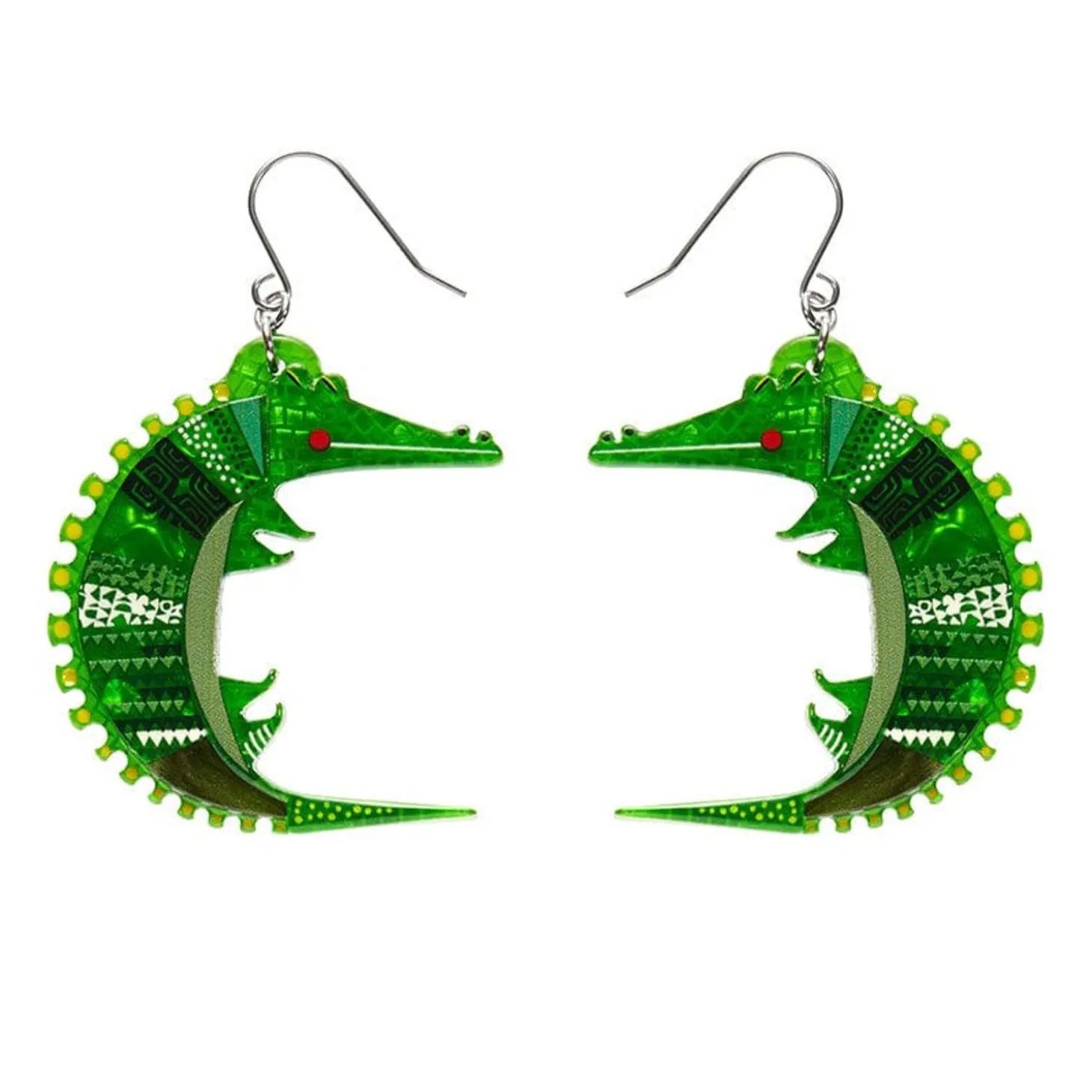 A Crocodile Named Growl Drop Earrings