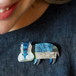 A Hippo Named Grunt Brooch
