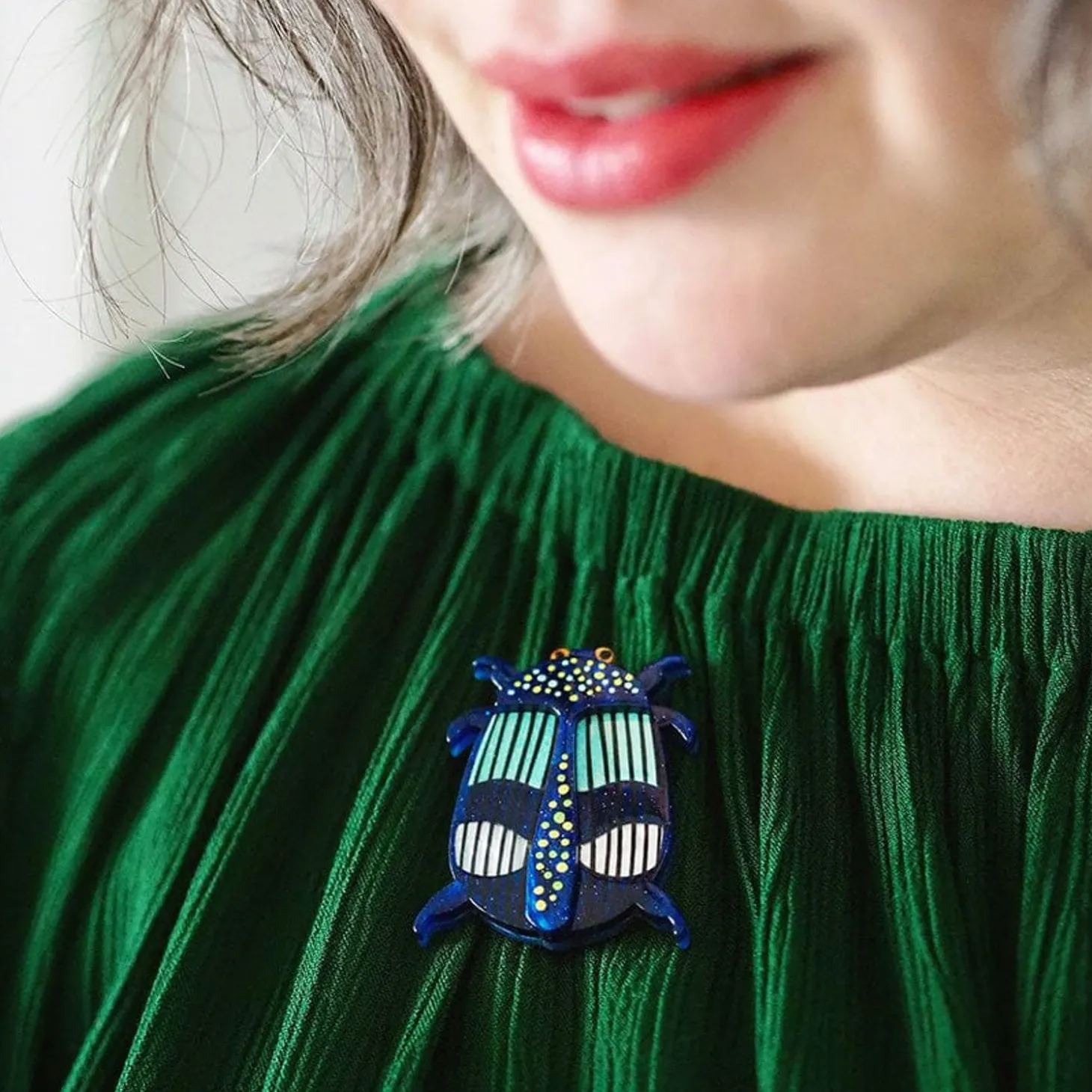 A Jewel Among Beetles Brooch
