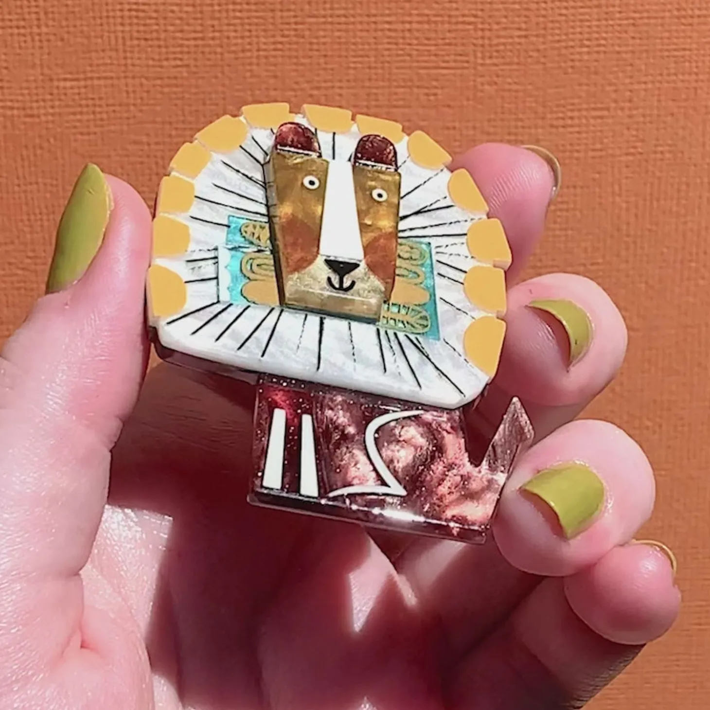 A Lion Named Roar Brooch