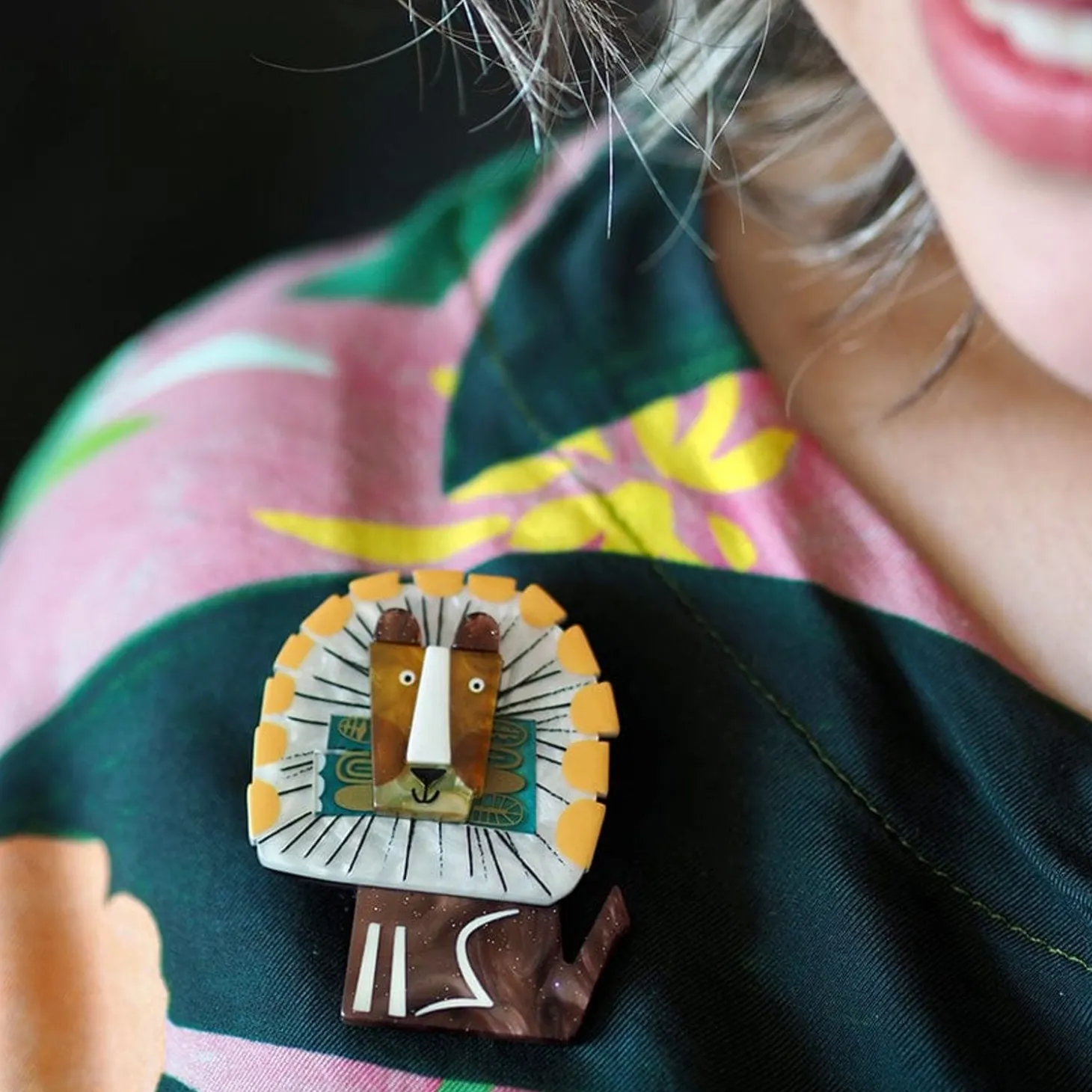 A Lion Named Roar Brooch