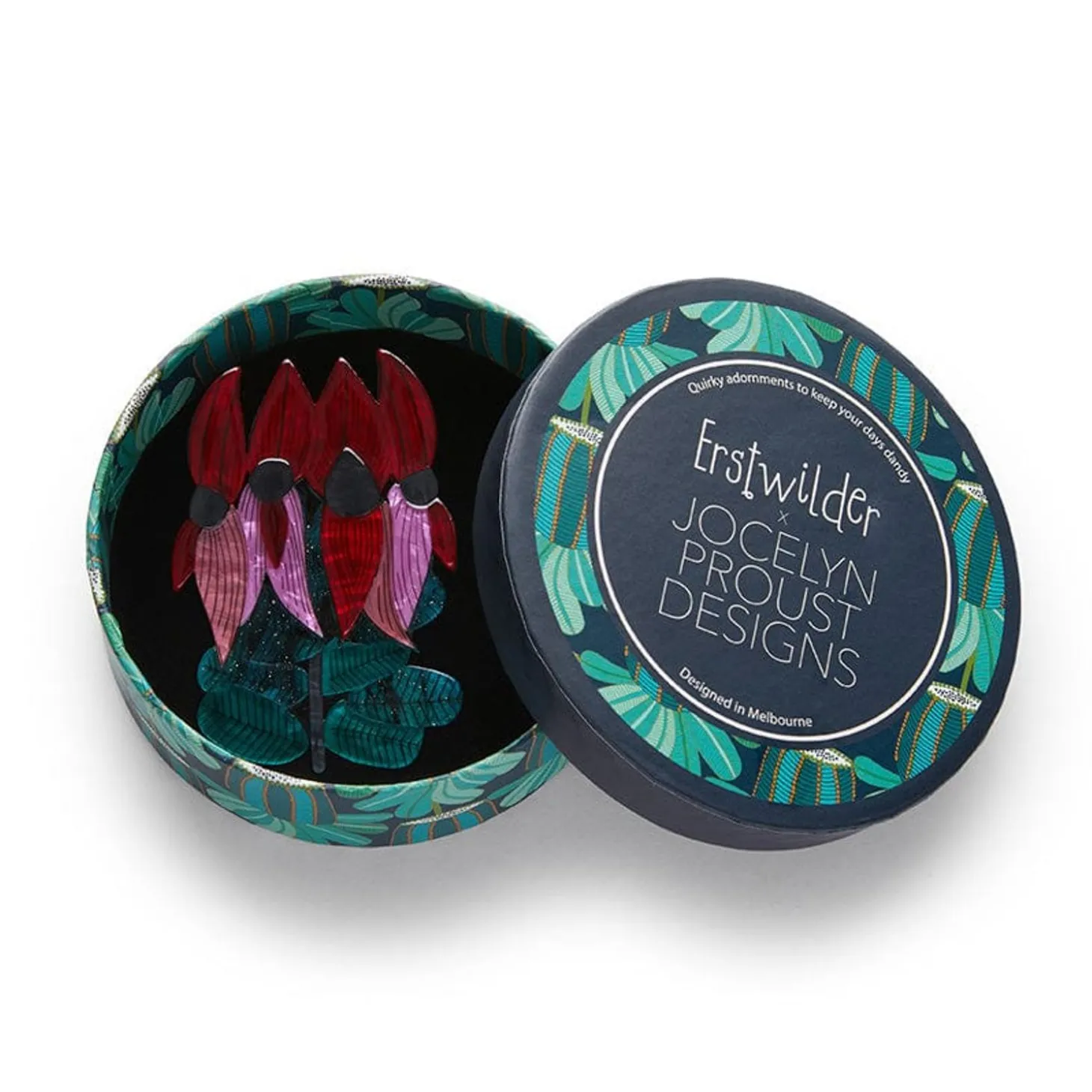 A Pleasing Desert Pea Brooch
