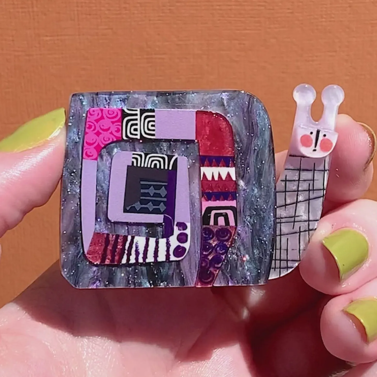 A Snail Named Whoosh Brooch