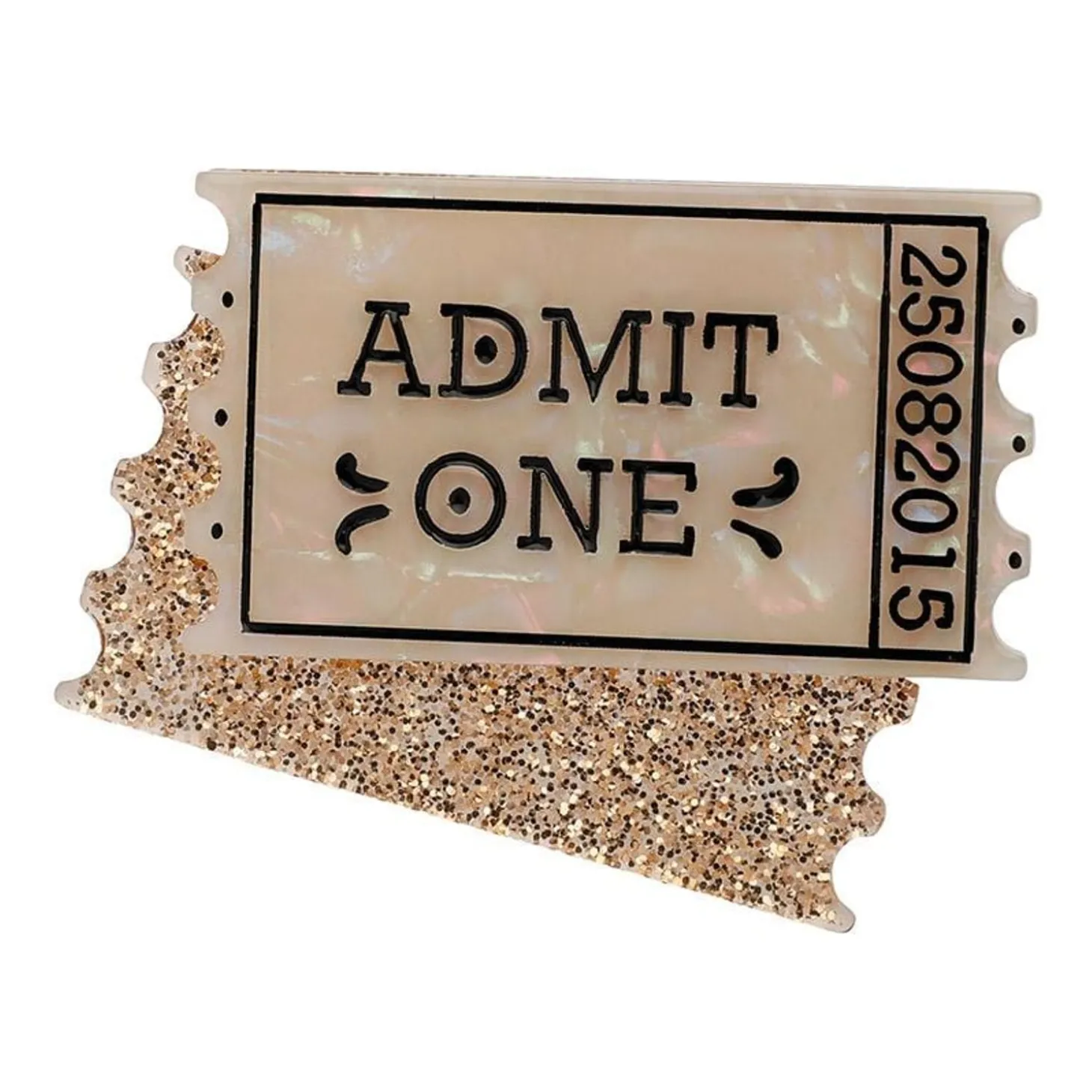 Admit One Ticket Brooch