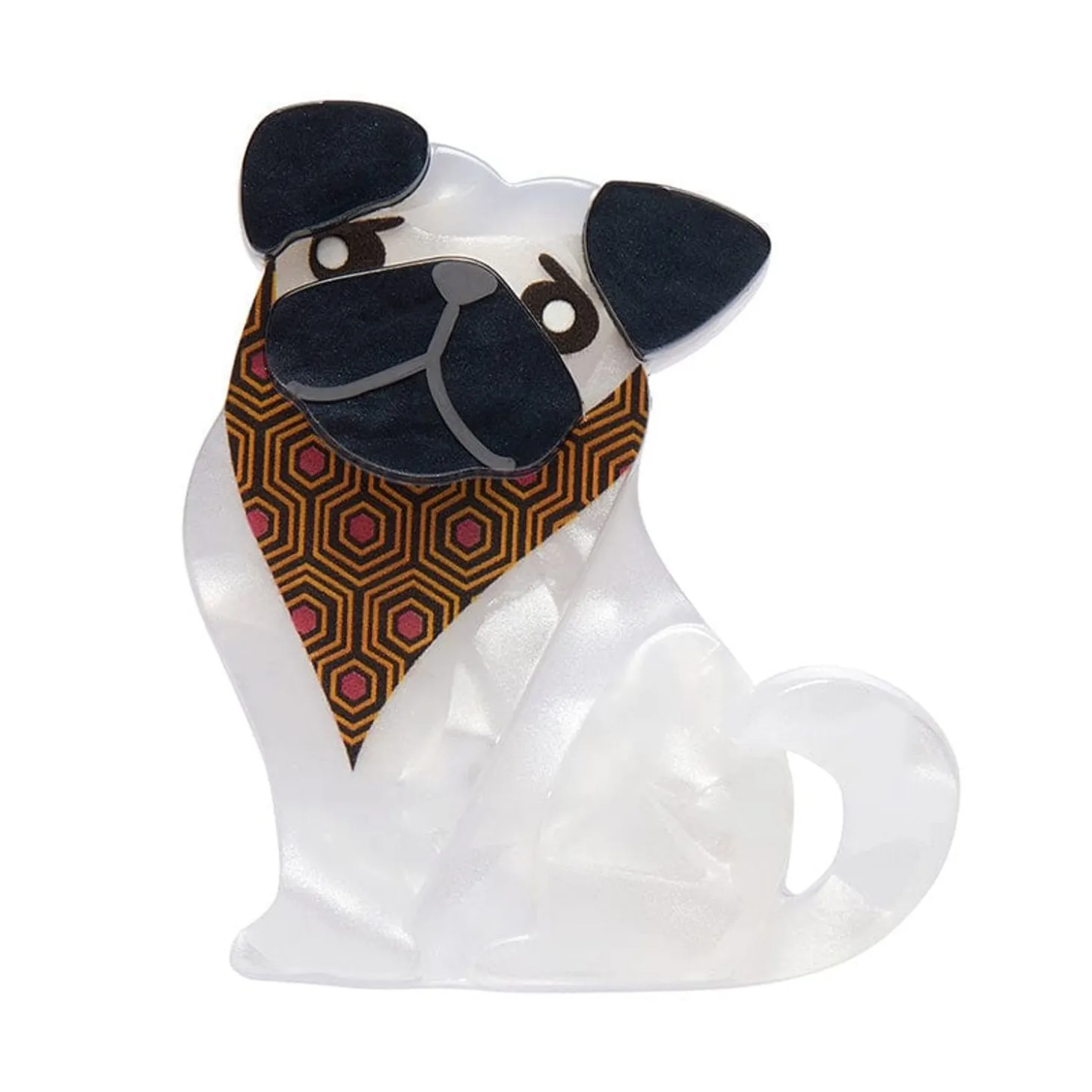 Adoring Polly Pug Mini Brooch