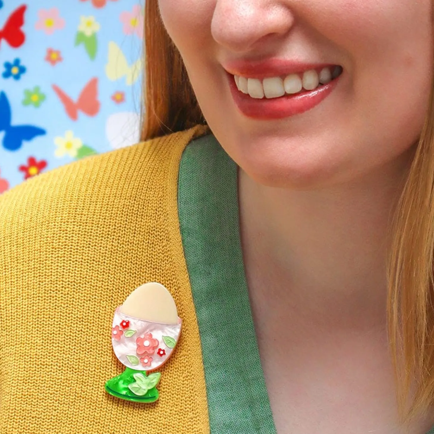 All Yolks Aside Brooch