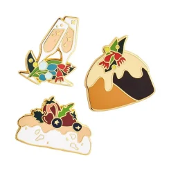 An Australian Christmas Food & Drink Enamel Pin Pack - 3 Piece