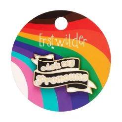 Ask My Pronouns Enamel Pin