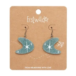 Atomic Boomerang Glitter Drop Earrings - Blue