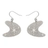 Atomic Boomerang Glitter Drop Earrings - Silver
