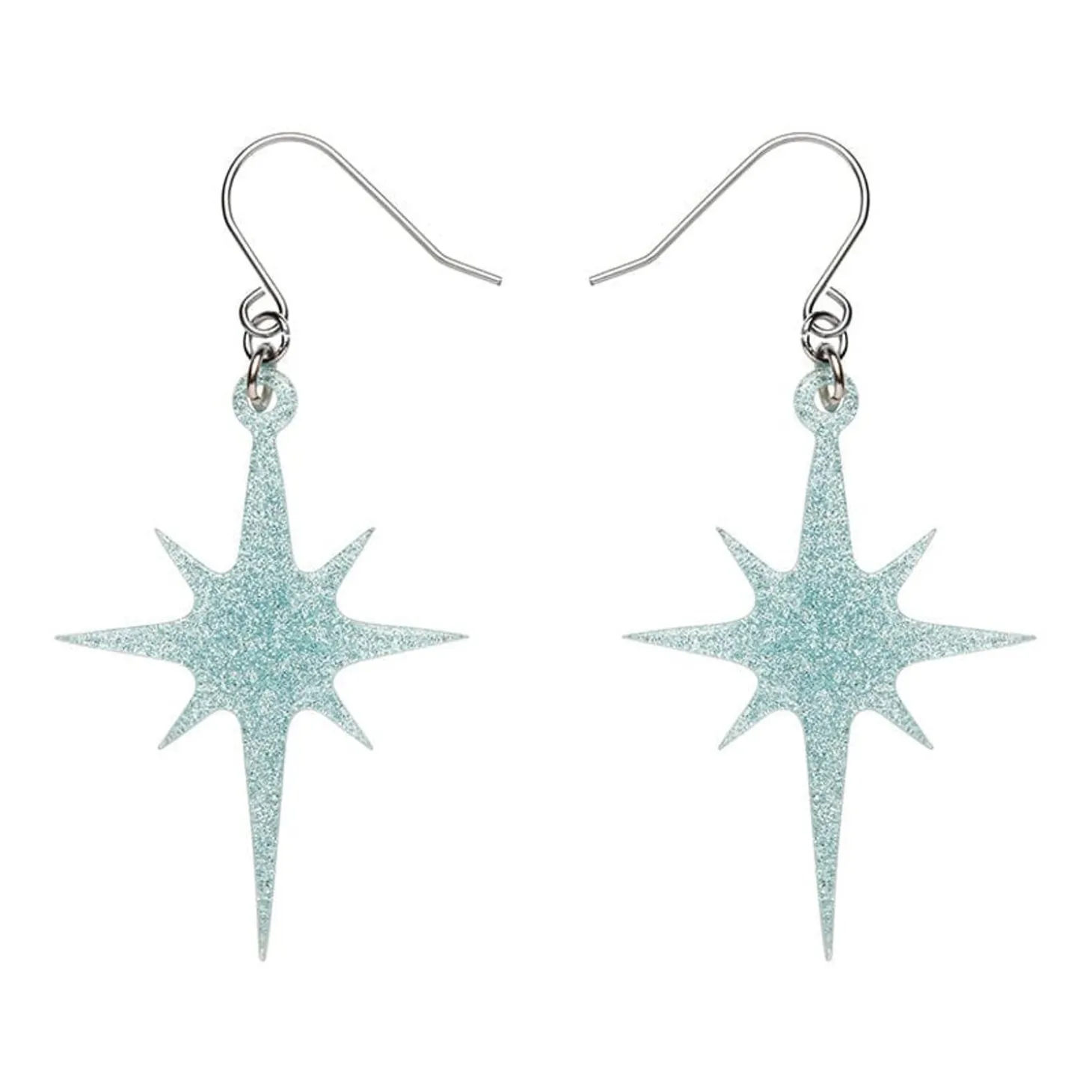 Atomic Star Glitter Drop Earring - Blue