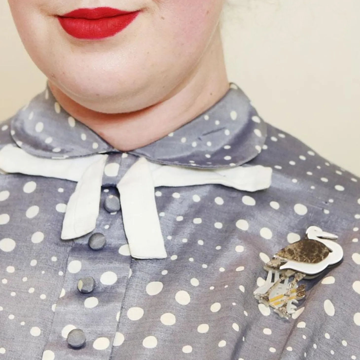 Avian Adore Heron Brooch