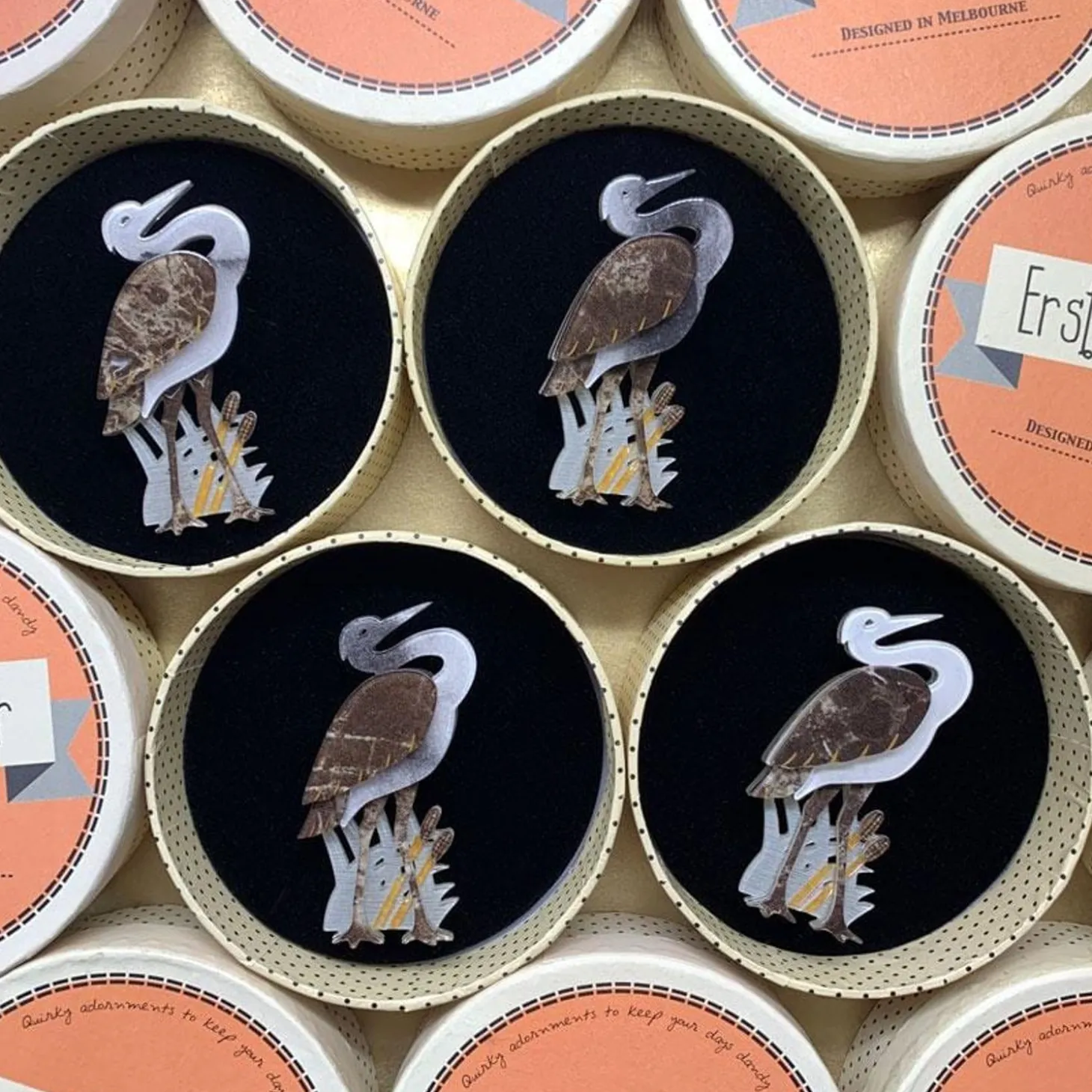 Avian Adore Heron Brooch
