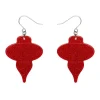 Baubles Glitter Drop Earrings - Red