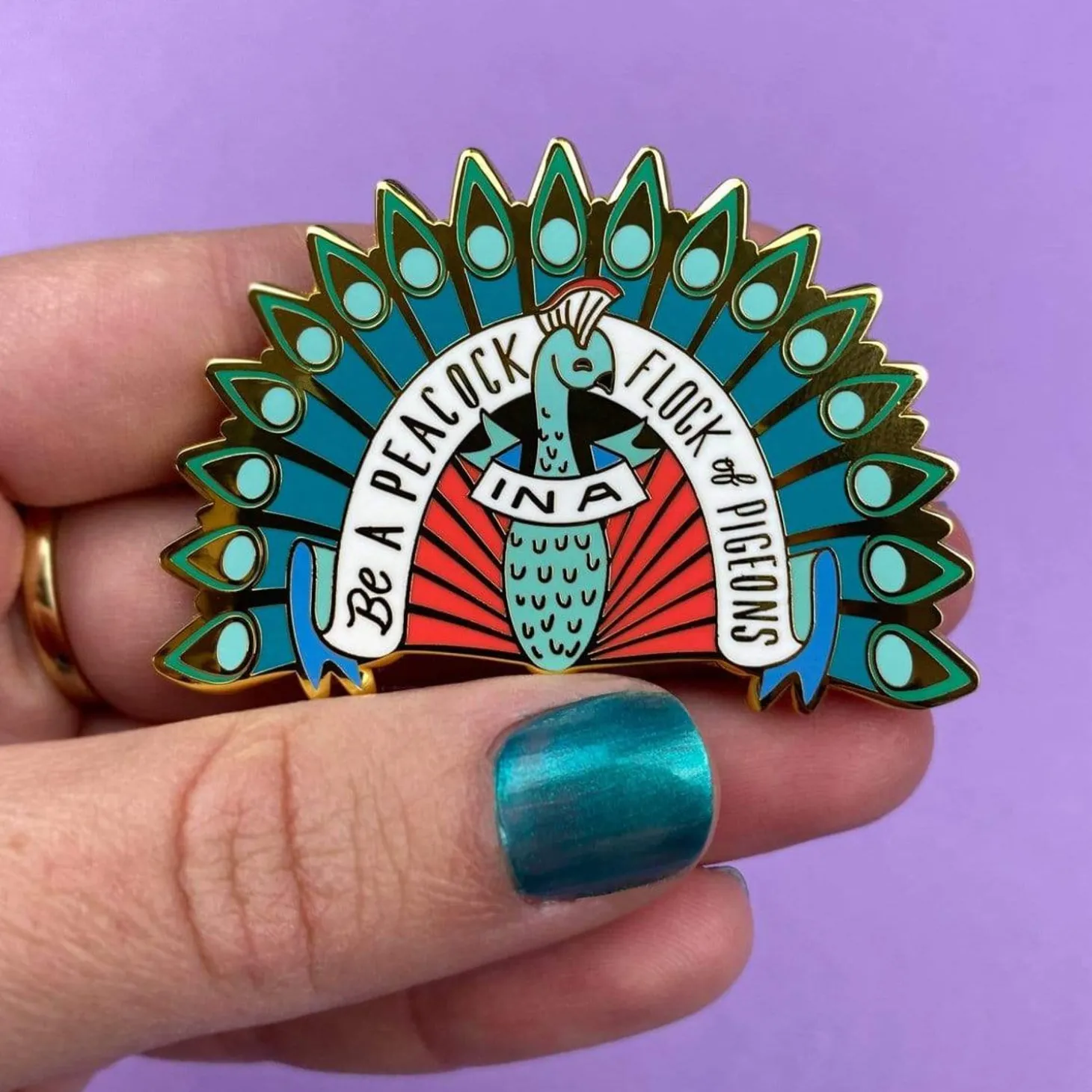 Be A Peacock Enamel Pin