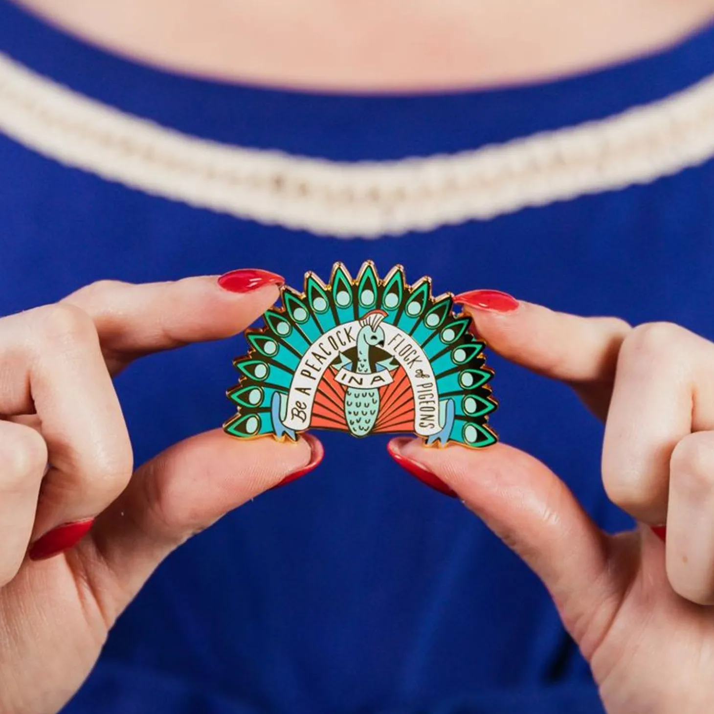 Be A Peacock Enamel Pin
