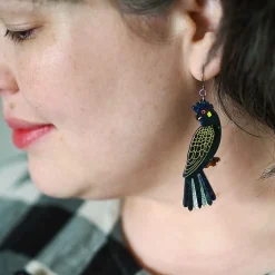 Bella The Black Cockatoo Drop Earrings
