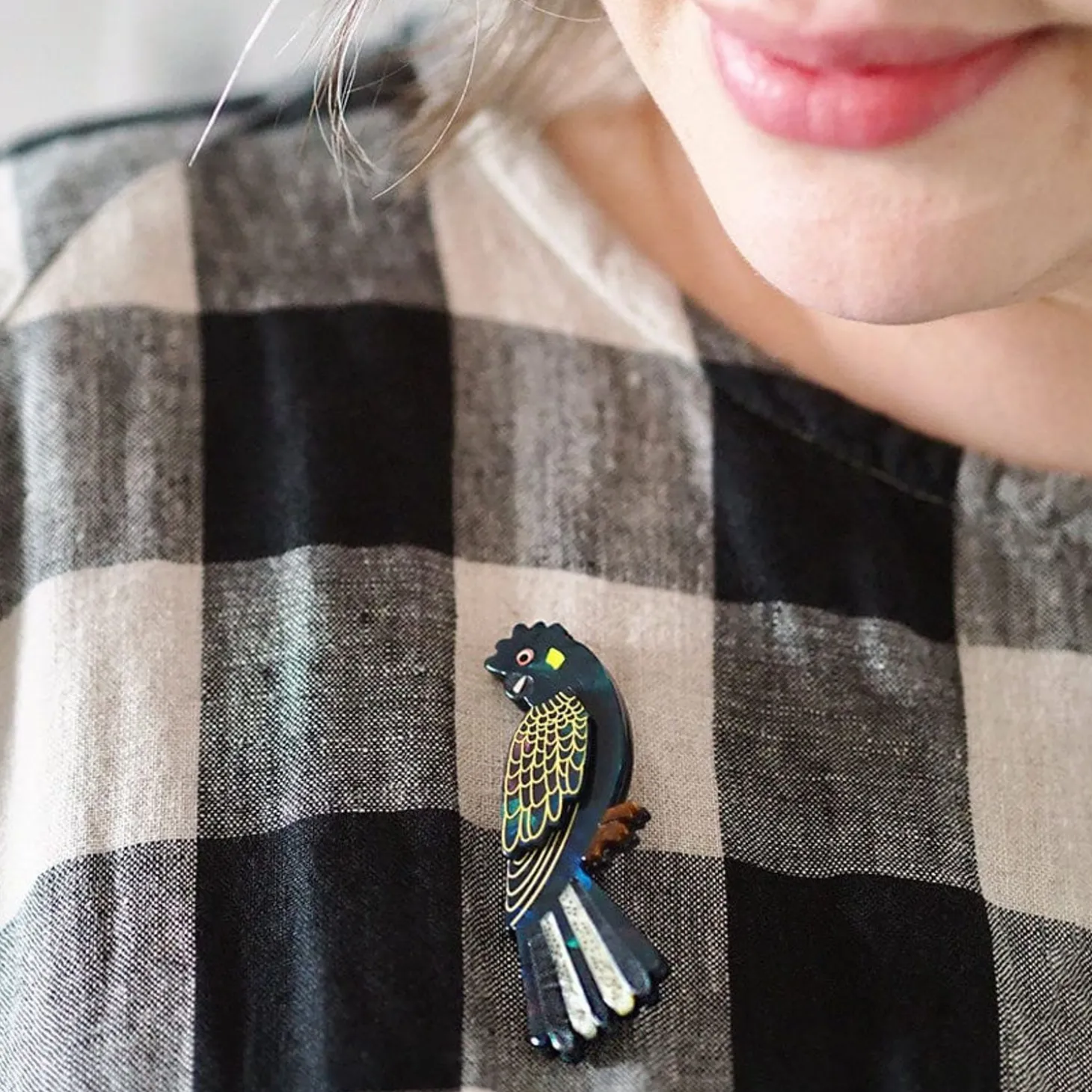 Bella The Black Cockatoo Brooch