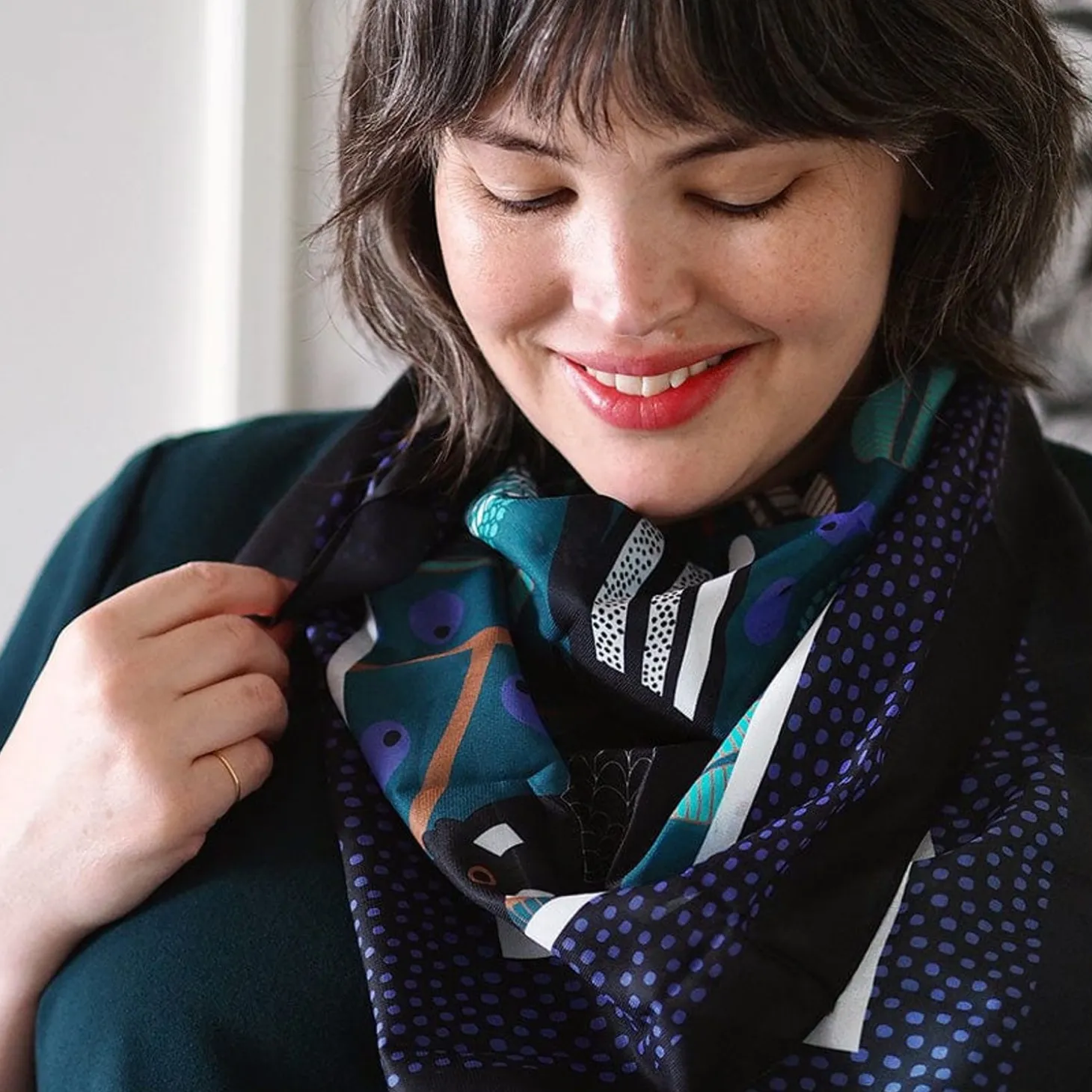 Bella The Black Cockatoo Square Scarf