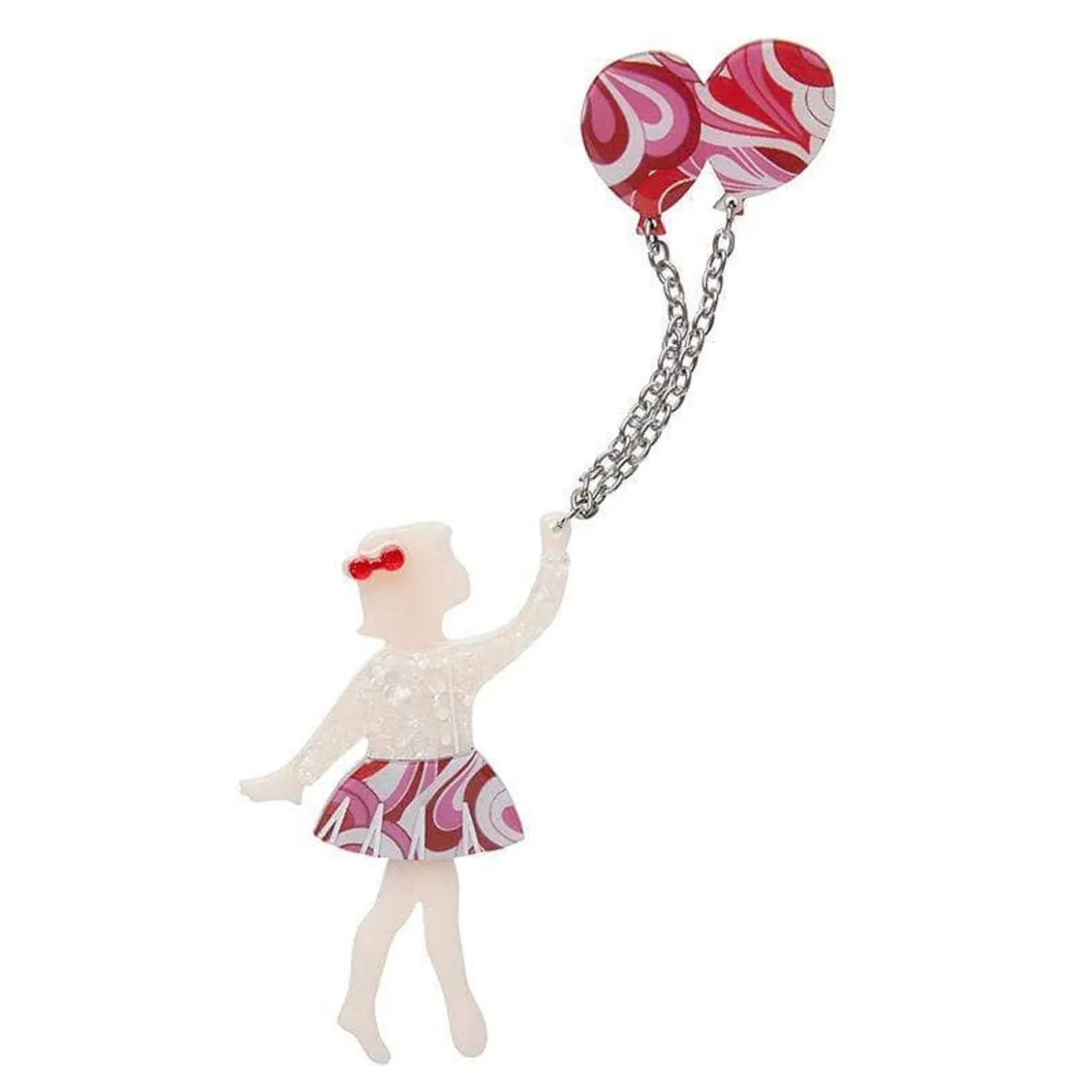 Bev And The Flying Balloon Brooch
