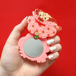 Big Adorable Strawberry Smile Mirror Compact