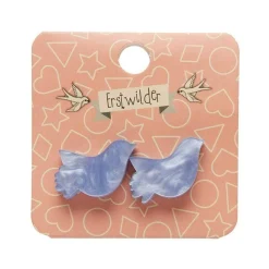 Bird Ripple Resin Stud Earrings - Blue