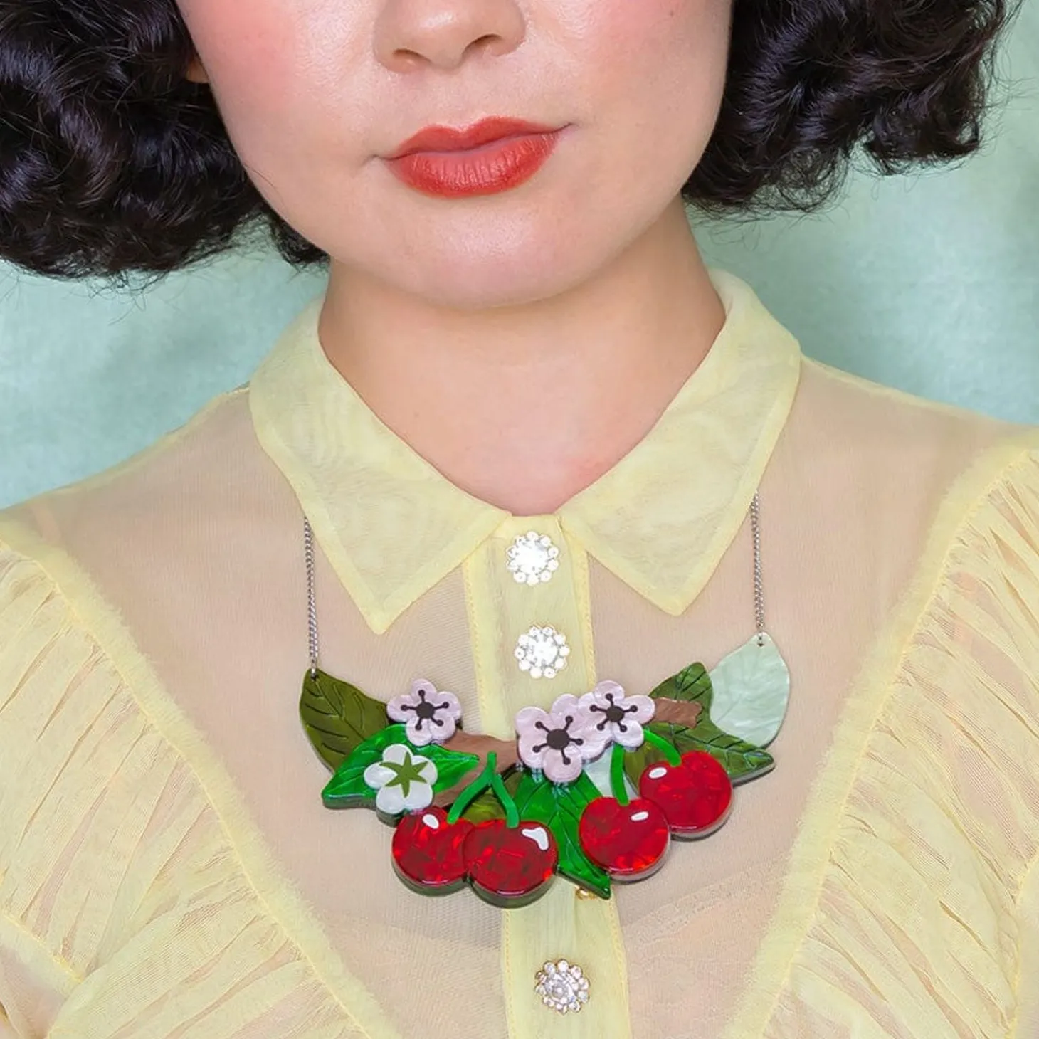 Blossoming Cherries Statement Necklace