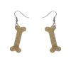 Bones Glitter Resin Drop Earrings - Gold