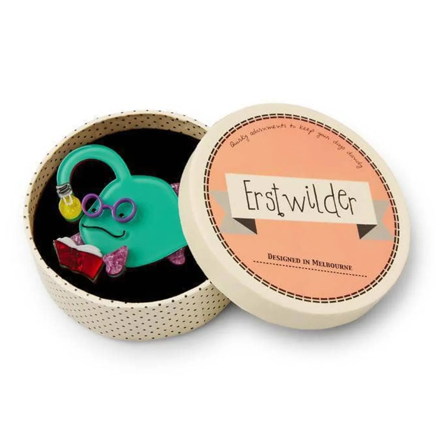 Bright-Eyed Bibliophile Brooch