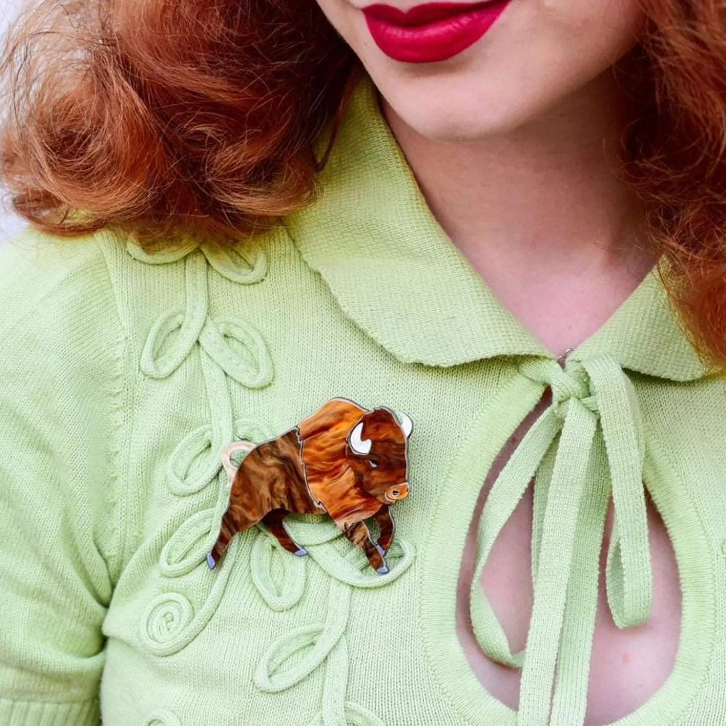 Buffalo Bull Brooch