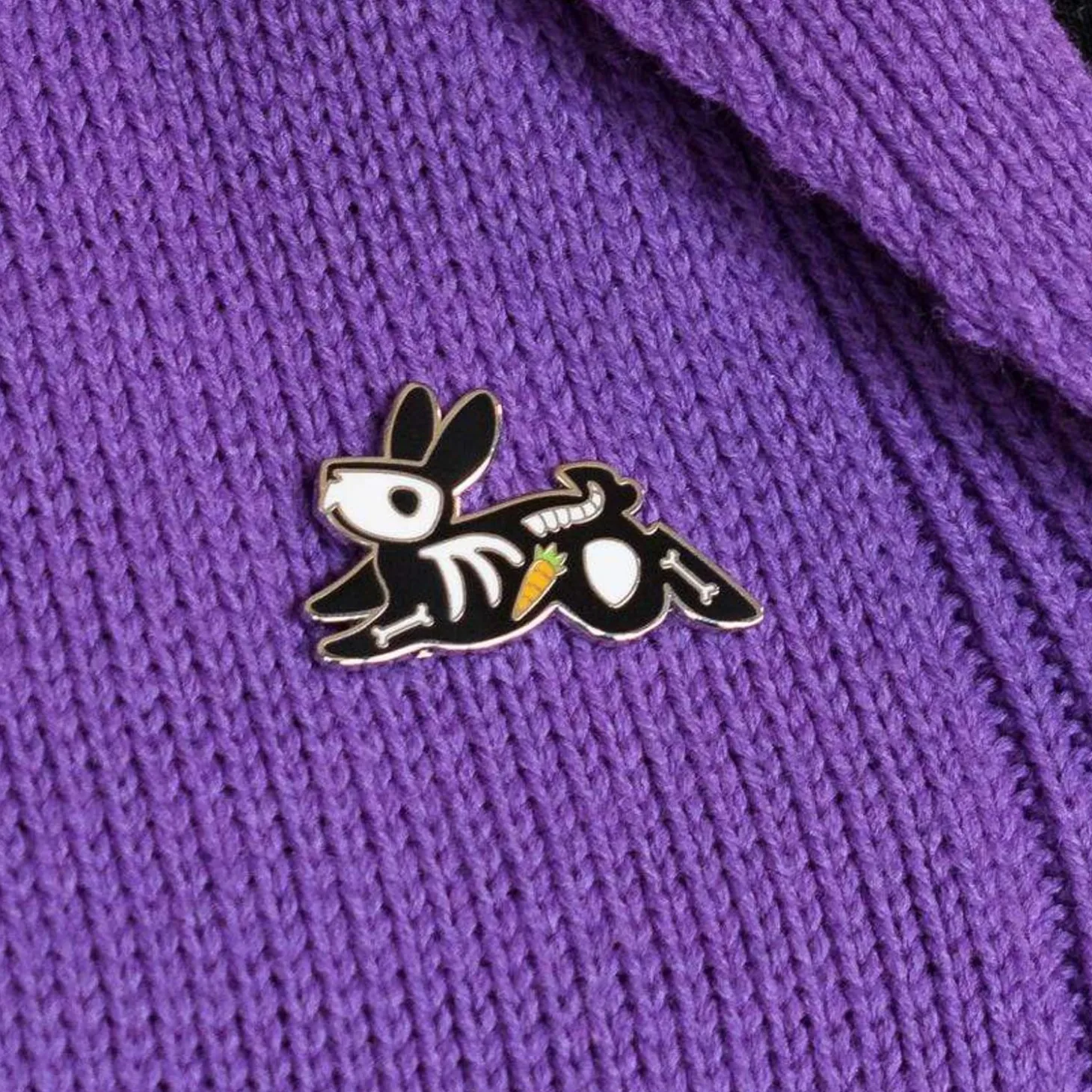 Bunny Bones Enamel Pin