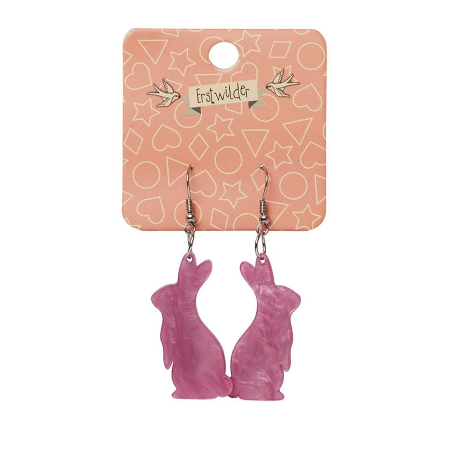 Bunny Ripple Resin Drop Earrings - Mauve