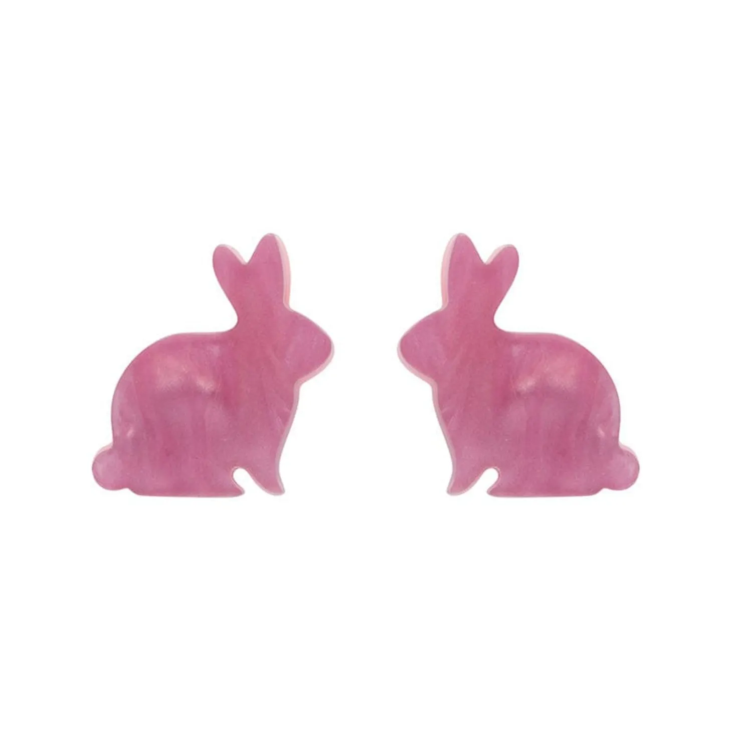 Bunny Ripple Resin Stud Earrings - Mauve