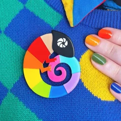 Carmel'S Colourful Chameleon Brooch