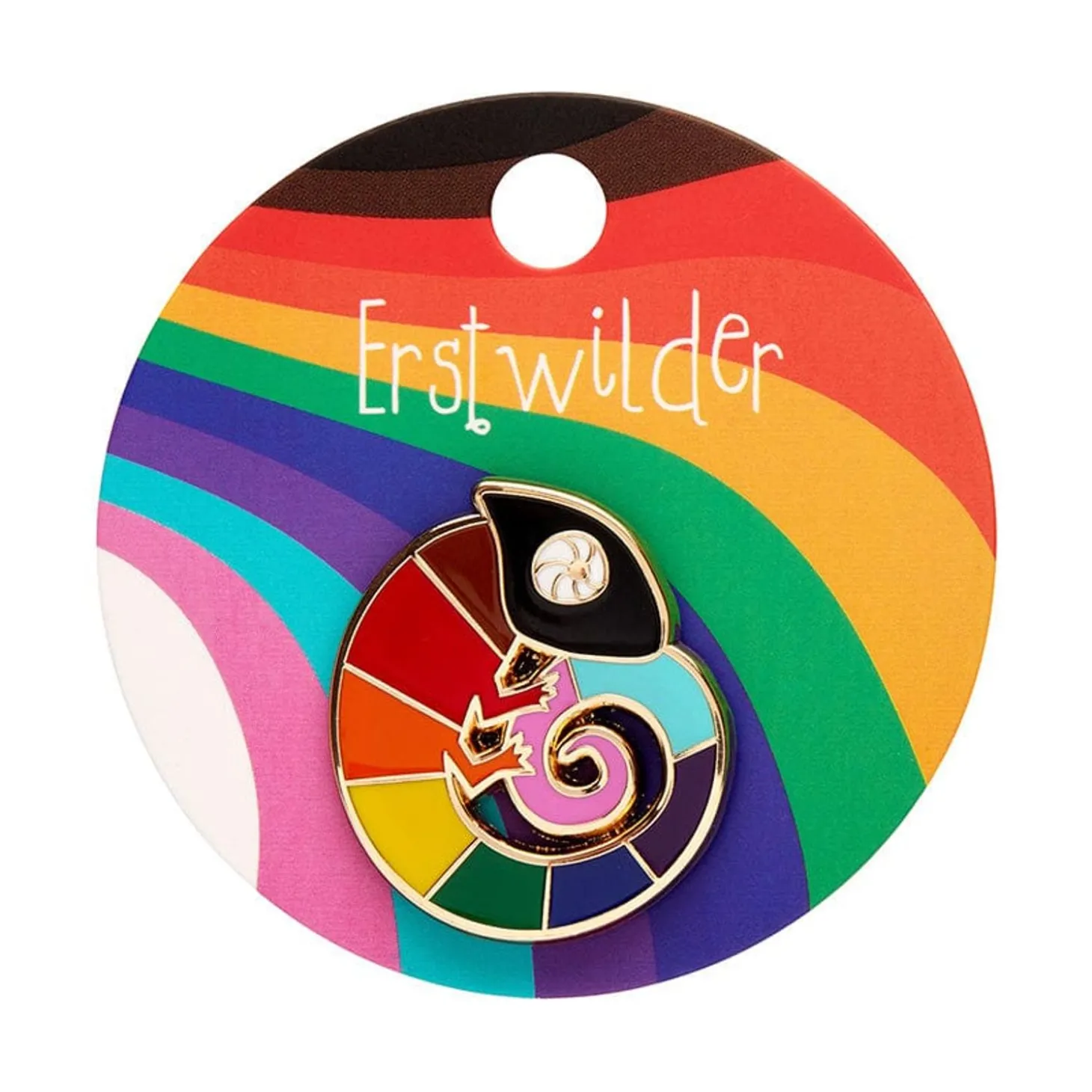 Carmel'S Colourful Chameleon Enamel Pin