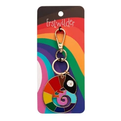 Carmel'S Colourful Chameleon Enamel Key Ring