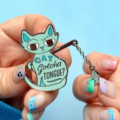 Cat Got Your Tongue Enamel Pin