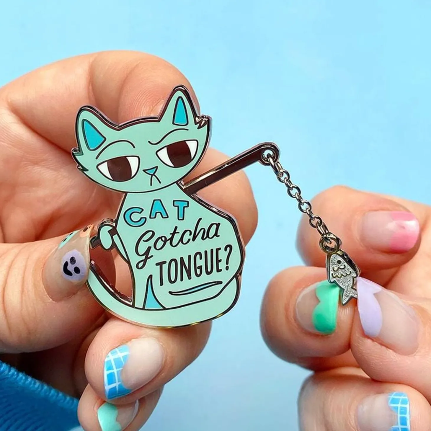 Cat Got Your Tongue Enamel Pin