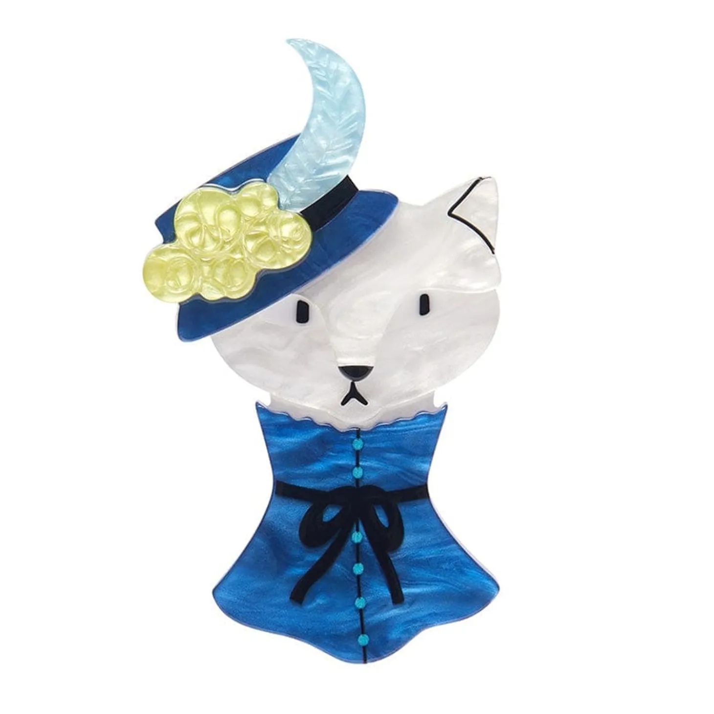 Cat In A Hat Brooch