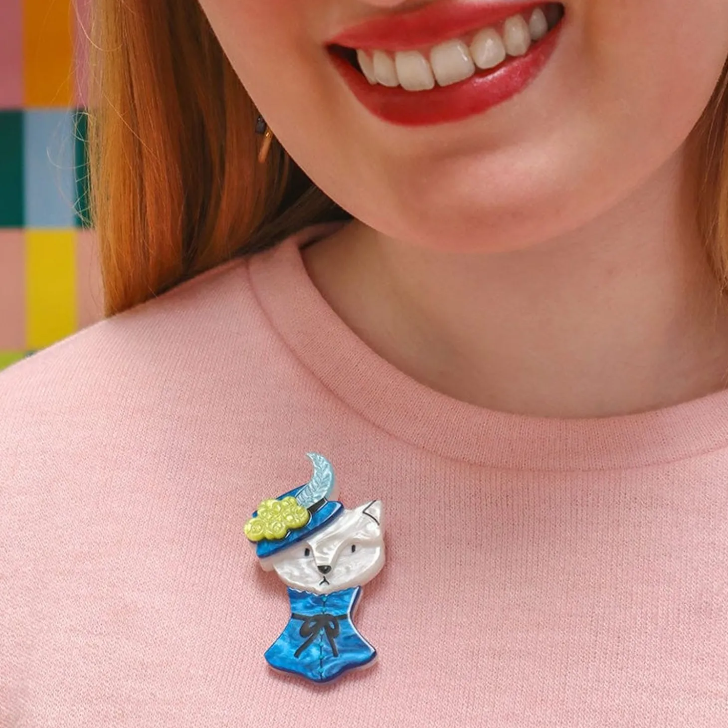 Cat In A Hat Brooch