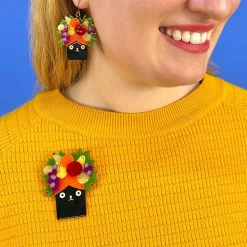 Catmen Miranda Brooch