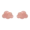 Cloud Solid Glitter Resin Stud Earrings - Pink