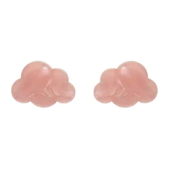 Cloud Solid Glitter Resin Stud Earrings - Pink