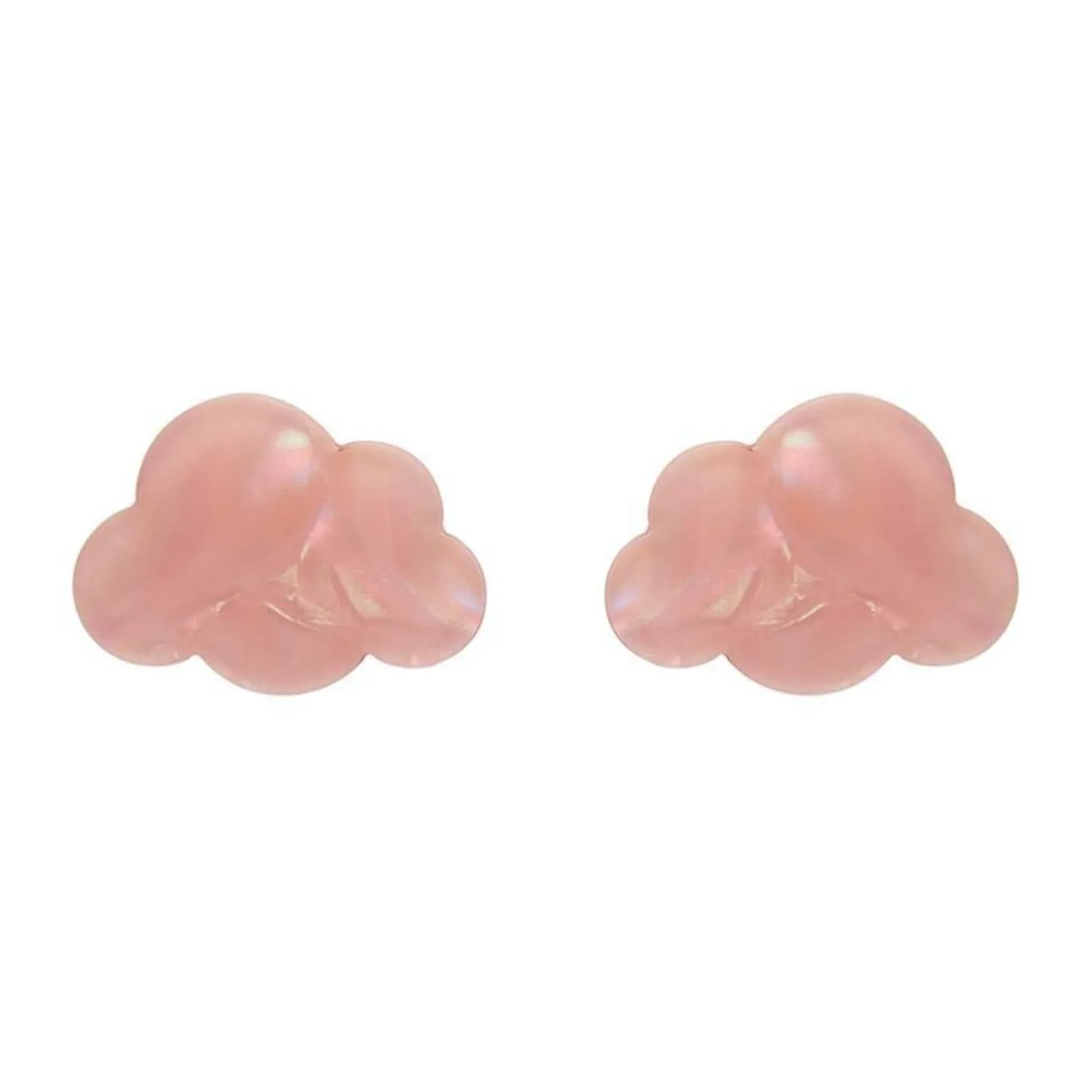 Cloud Solid Glitter Resin Stud Earrings - Pink