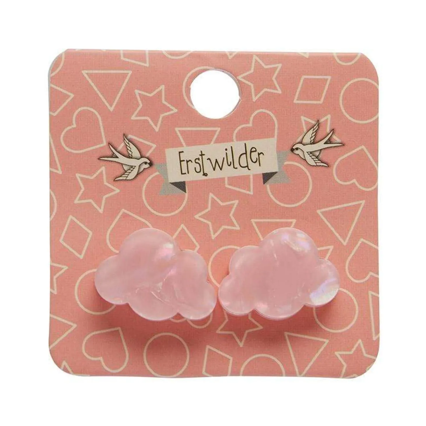 Cloud Solid Glitter Resin Stud Earrings - Pink