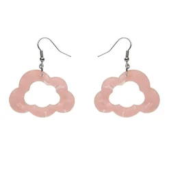 Cloud Solid Glitter Resin Drop Earrings - Pink