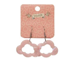 Cloud Solid Glitter Resin Drop Earrings - Pink