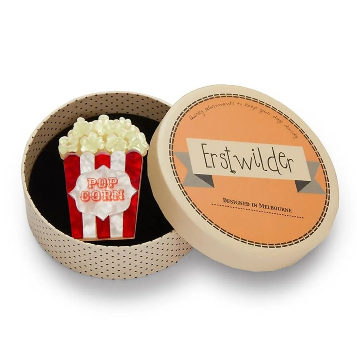 Concession Stand Classic Popcorn Brooch