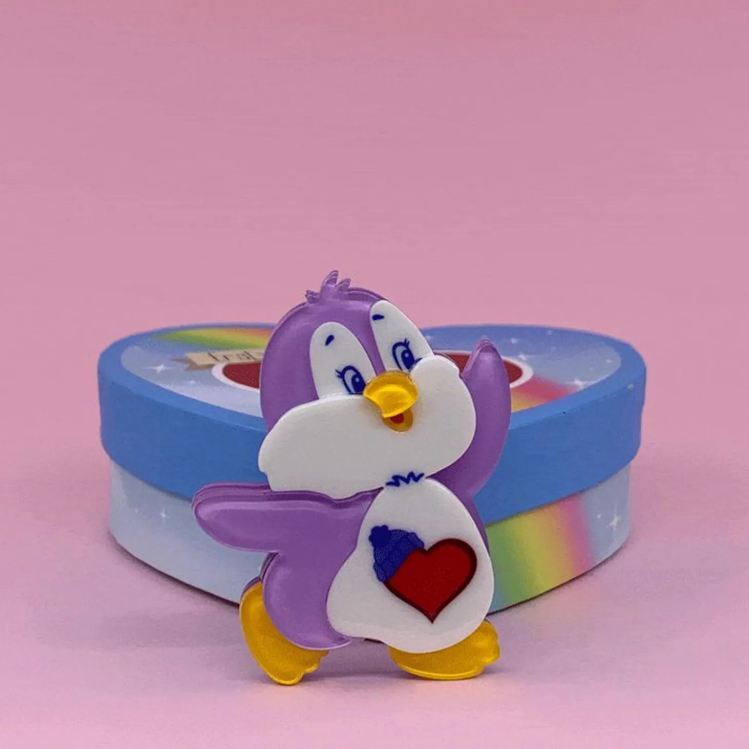 Cozy Heart Penguin Brooch